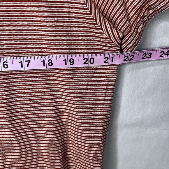Banana Republic Cotton Linen SS Polo Men Sz L Burnt Orange Stripped Summer - Picture 7 of 11